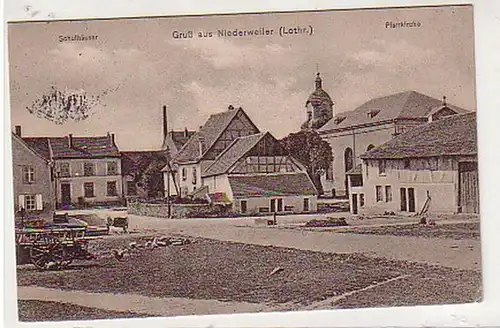 30077 Feldpost Ak Gruß aus Niederweiler Lothringen 1915