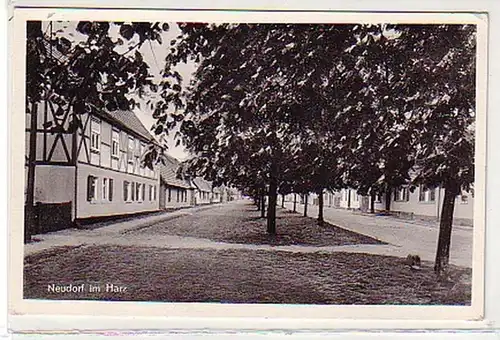 30062 Ak Neudorf im Harz Straßenansicht um 1960