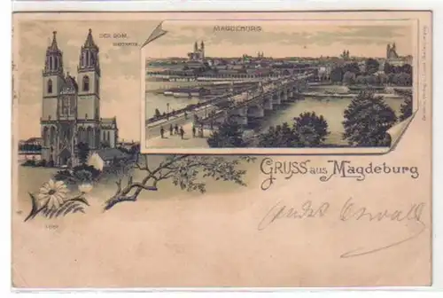29997 Ak Lithographie Gruß aus Magdeburg 1898