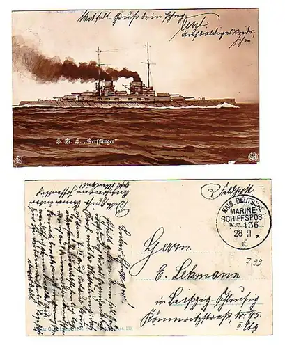 29993 Feldpost-Ak SMS "Derfflinger" 1915