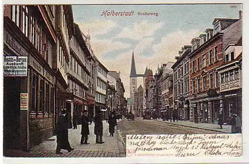 29992 Ak Halberstadt Breitweg avec des magasins 1905