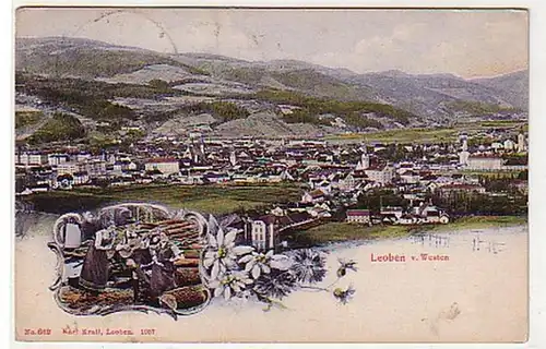 29986 Mehrbild Ak Leoben Steiermark von Westen 1908