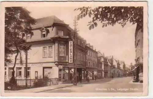 29978 Ak Glauchau in Sachsen Leipziger Strasse um 1940