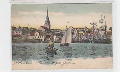 29944 Ak Flensburg Binnenhafen mit Schiffen 1907