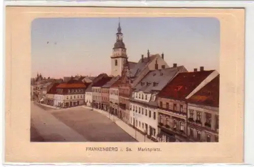 29922 Ak Frankenberg in Sachsen Marktplatz um 1920