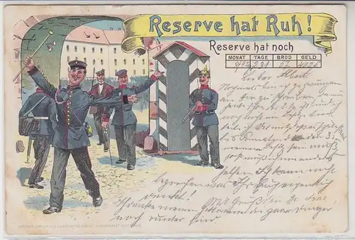 29884 Militär Humor Ak Reserve hat Ruh! 1900