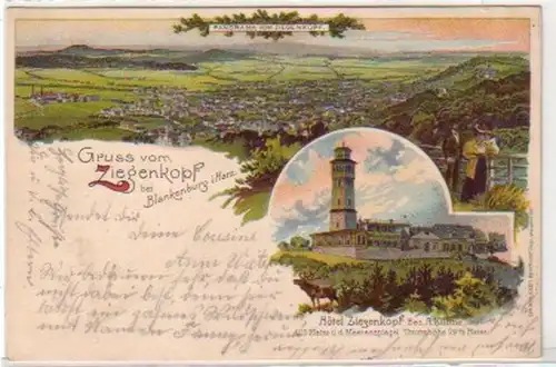29875 Ak Gruß v. Ziegenkopf b. Blankenburg i. Harz 1902
