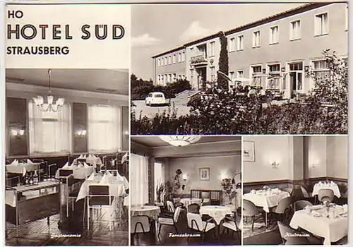 29857 Mehrbild Ak Strausberg HO Hotel Süd 1970