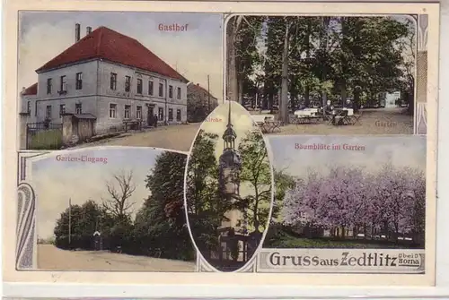 29806 Mehrbild Ak Gruß aus Zedlitz bei Borna Gasthof 1923