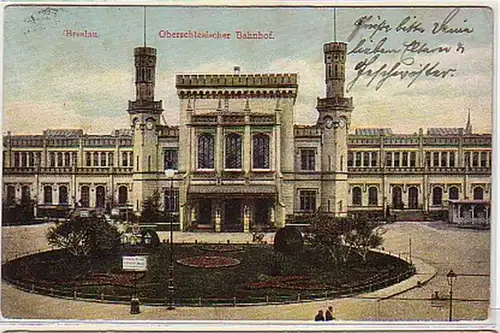 29756 Ak Breslau Oberschlesischer Bahnhof 1909