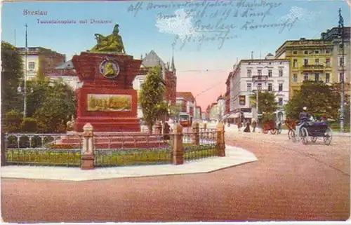 29755 Feldpost Ak Wroclaw Tauentzienplatz 1915