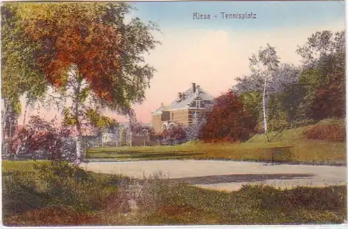 29747 Ak Riesa Tennisplatz 1915