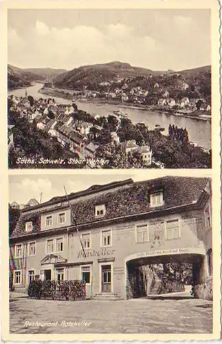 29726 Mehrbild Ak Stadt Wehlen Restaurant um 1940