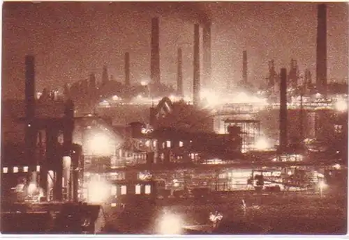 29696 Ak Völklingen Fer usines de nuit vers 1930