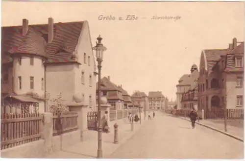 29625 Ak Gröba an der Elbe Altrockstrasse um 1920