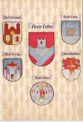 29584 Wappen Ak Kreis Calbe um 1930