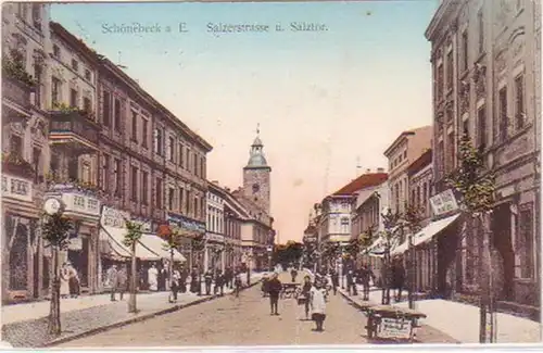 29557 Ak Schönebeck Salzerstraße et Porte Salz 1915