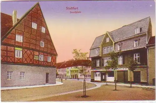 29538 Ak Staßfurt Sableplatz avec des affaires autour de 1920
