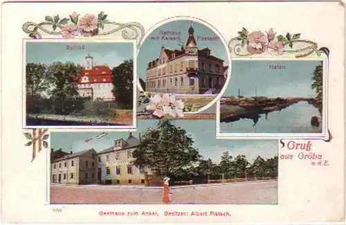 29532 Mehrbild Ak Gruß aus Gröba Gasthaus usw. um 1920