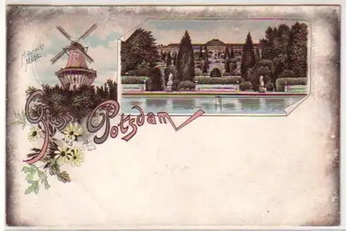 29527 Ak Lithographie Gruss aus Potsdam um 1910