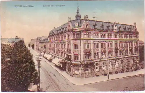 29499 Feldpost Ak Riesa a. Elbe Kaiser Wilhelmplatz 1915