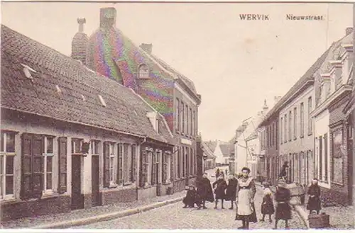 29484 Feldpost Ak Wervik Nieuwstraat Belgien 1916