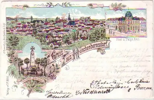 29467 Ak Lithographie Gruß aus Münchenbernsdorf 1899