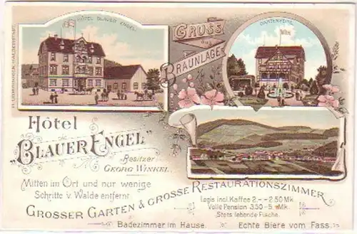 29457 Ak Lithographie Gruß aus Braunlage Hotel um 1900