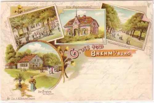 29456 Ak Lithographie Gruß aus Brehm bei Burg 1900