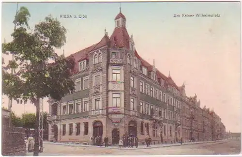 29446 Ak Riesa am Kaiser Wilhelmplatz 1911