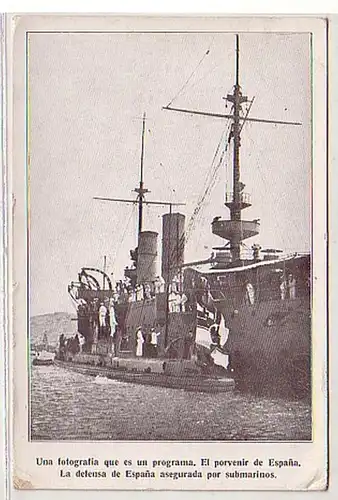 29440 Ak Bateau de guerre allemand et sous-marin vers 1915
