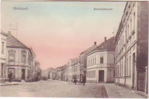 29411 Ak Groitzsch Bahnhofstrasse um 1920