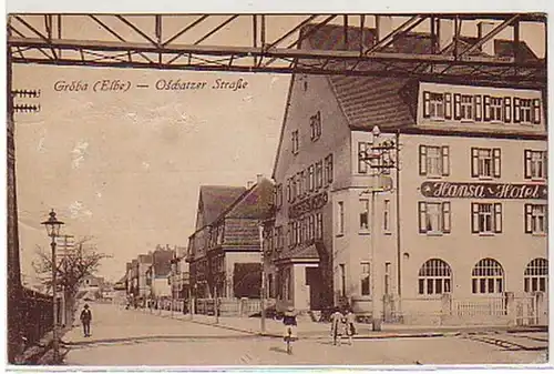 29406 Ak Gröba (Elbe) Oschatzer Strasse 1920