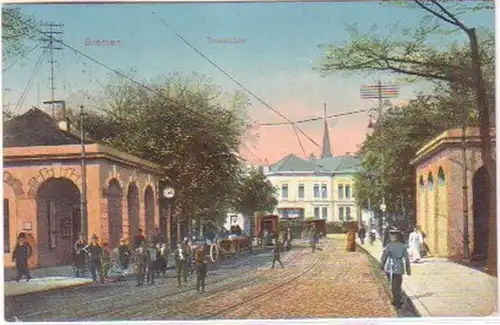 29375 Ak Bremen Doventor Straßenansicht 1912