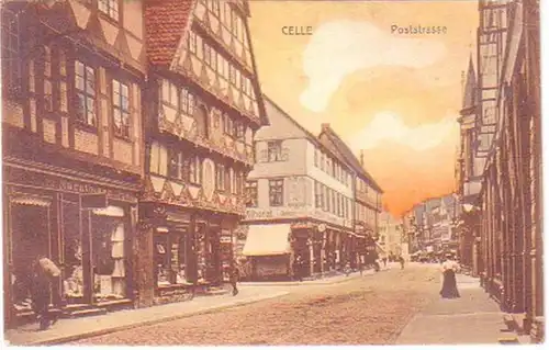 29350 Ak Celle Poststraße avec magasins 1907