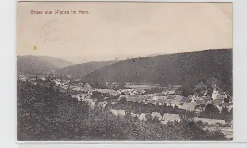 29344 Ak Gruß aus Wippra im Harz Totalansicht 1908
