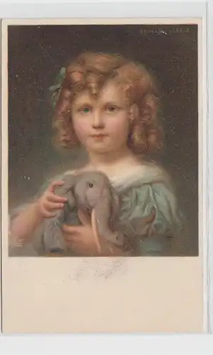 29301 Ak petite fille avec animal en tissu éléphant 1918