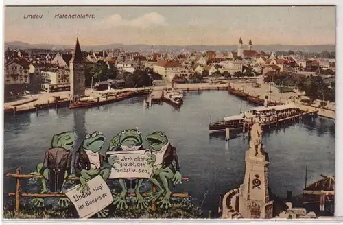 29298 Concert de grenouille Ak Lindau Entrée du port 1908