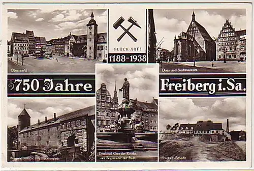 29296 Mehrbild Ak 750 Jahre Freiberg in Sachsen 1938