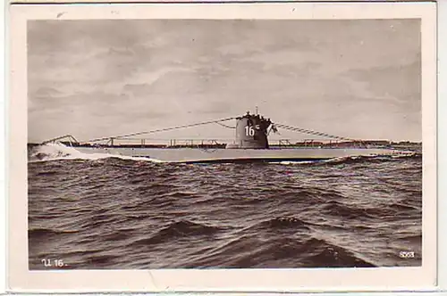 29270 Photo Ak Sous-marin allemand U 16 de 1940