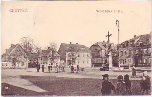 29244 Ak Grottau Neustädter Platz 1911