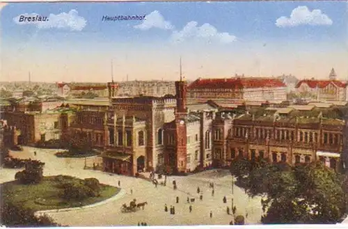 29234 Feldpost Ak Breslau Hauptbahnhof 1916