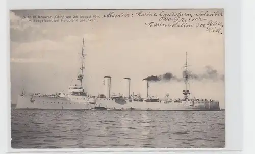29215 Feldpost Ak S.M. petit croiseur "Cöln" 1916