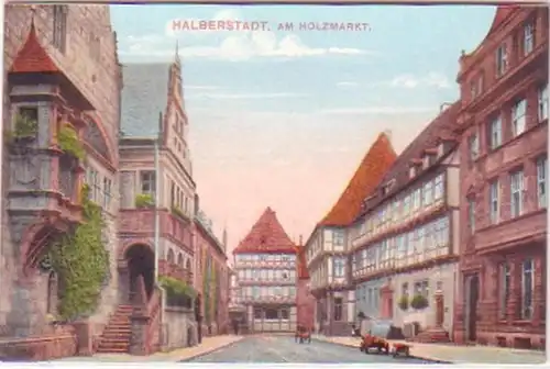 29204 Ak Halberstadt au marché du bois vers 1920