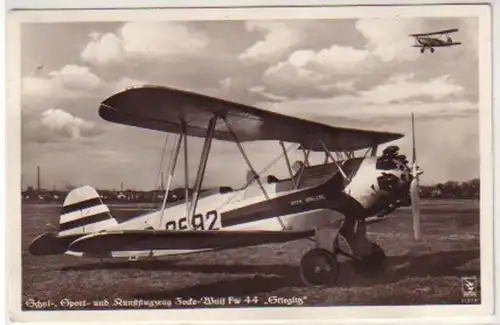 29198 Ak Flugzeug Focke Wulf Fw 44 "Stieglitz" 1934