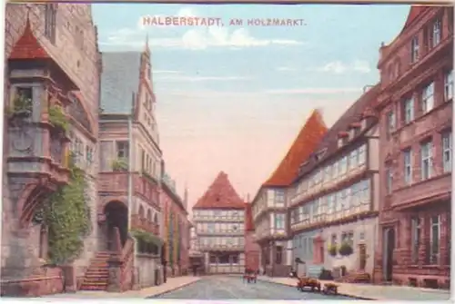 29197 Ak Halberstadt au marché du bois vers 1920