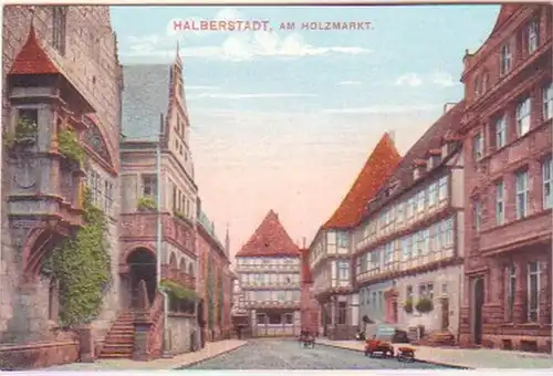 29196 Ak Halberstadt au marché du bois vers 1920