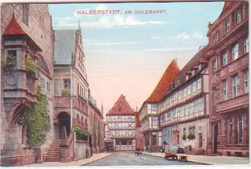 29195 Ak Halberstadt au marché du bois vers 1920