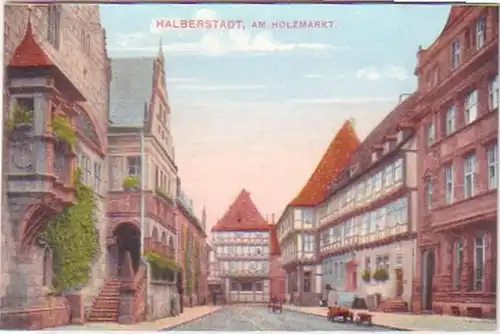 29192 Ak Halberstadt au marché du bois vers 1920