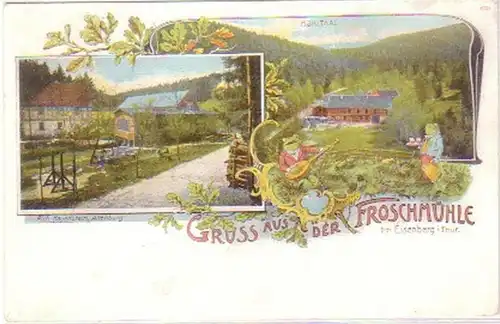 29151 Ak Lithographie Gruß aus der Froschmühle 1905